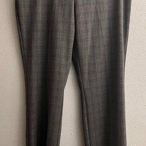 Van Heusen Modern Fit Stretch Slight boot leg Gray Plaid Dress Pants Women's NWT